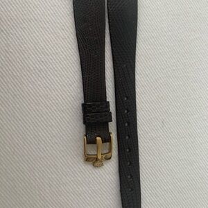 Rolex Black Leather Belt Bag with Gold Plated  Buckle 16mm lizard Unbranded